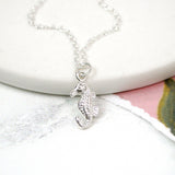 PM Sterling Silver Seahorse Necklace