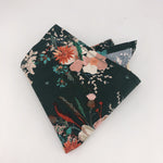Belfast Bow Co Handmade Boho Bloom Pocket Square - Dark Green