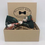 Belfast Bow Co Handmade Boho Bloom Bow Tie - Dark Green