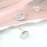 PM Sterling Silver Coffee Bean Shell Earrings