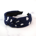 PM Navy and White Polka Dot Headband