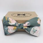 Belfast Bow Co Handmade Boho Bloom Bow Tie - Dark Sage