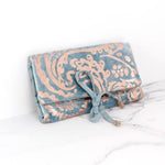 PM Velvet Metallic Paisley Jewellery Wrap-Blue