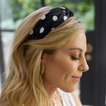 PM Navy and White Polka Dot Headband
