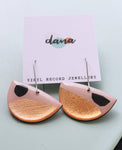 Dana Semi Circle Dangle Earrings - Pink/Copper/Black