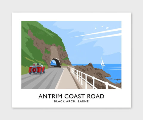 James Kelly Print-Antrim Coast Road Black Arch