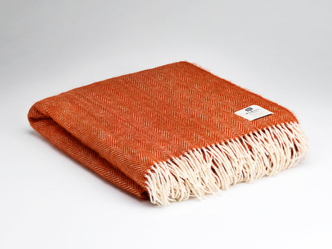 McNutt Irish Wool Blanket - Desert Sky Herringbone