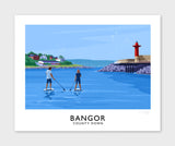 James Kelly Print-Bangor Paddle boarders