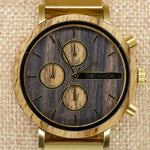 B.E. 42mm Goldthorn Wooden Watch