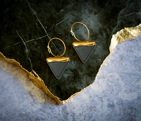 DC Triangle Earrings - Black