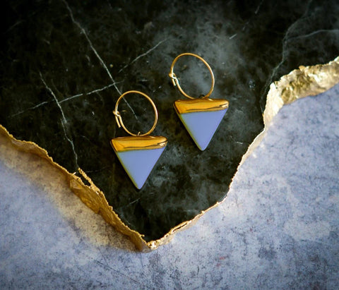 DC Triangle Earrings - Blue