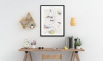 PC BACKED Illustrated Map Causeway Coast Print, A4 Art Print