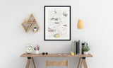 PC BACKED Illustrated Map Causeway Coast Print, A4 Art Print