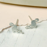 PM Sterling Silver Flamingo Stud Earrings