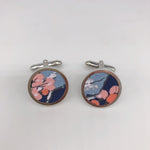 Belfast Bow Co Handmade Boho Blooms Cufflinks - Navy Floral