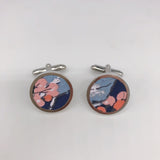 Belfast Bow Co Handmade Boho Blooms Cufflinks - Navy Floral