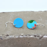 Lisa Marsella Small Disc Earrings - Orange Lime & Turquoise