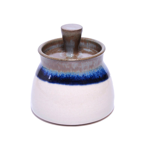 Alison Hanvey Tiny Lidded Jar - Cream, Blue, Grey