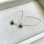 Decadorn Earrings - TT Emerald Dropper - Silver