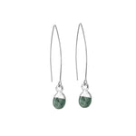 Decadorn Earrings - TT Emerald Dropper - Silver