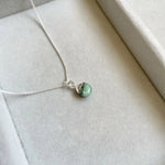 DD Pendant - Tiny Tumbled Emerald - Silver