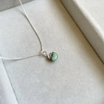 Decadorn Pendant - Tiny Tumbled Emerald - Silver