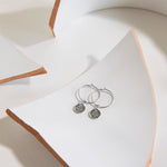 Decadorn Earrings - Silver Plated Coin Star Mini Hoop