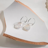 Decadorn Earrings Thick Hoop - Freshwater Pearl - Silver