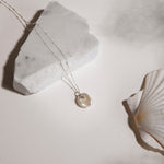 Decadorn Pendant Necklace - Flat Fresh Water Pearl &  Star - Silver