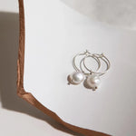 Decadorn Earrings - Sea Pearl Mini Hoop Silver