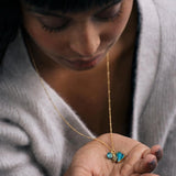 DDN Triple Pendant - Labradorite Gem Slice - Gold