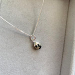 Decadorn Pendant Necklace - Tiny Tumbled Dalmation Jasper - Silver