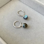 Decadorn Earrings - TT Labradorite Hoop - Silver