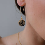 Decadorn Earrings-Mini Circle Dropper- Dalmation Jasper