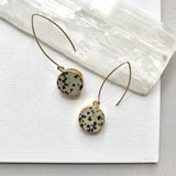 Decadorn Earrings-Mini Circle Dropper- Dalmation Jasper