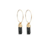 Decadorn Earrings-Hoop-Tourmaline Mini Slice