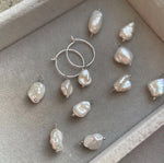 Decadorn Earrings - Sea Pearl Mini Hoop Silver