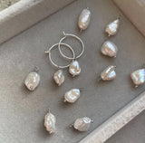 Decadorn Earrings - Sea Pearl Mini Hoop Silver
