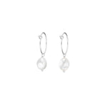Decadorn Earrings - Sea Pearl Mini Hoop Silver