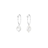 Decadorn Earrings - Sea Pearl Mini Hoop Silver