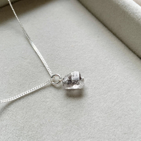 Decadorn Pendant Necklace - Herkimer Diamond Silver