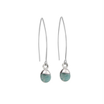 Decadorn Earrings - Tiny Tumbled Amazonite Dropper - Silver