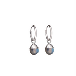 Decadorn Earrings - TT Labradorite Hoop - Silver