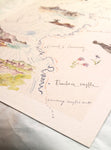 PC BACKED Illustrated Map Causeway Coast Print, A4 Art Print