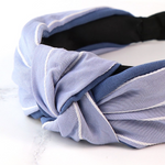 PM Blue and White Striped Headband