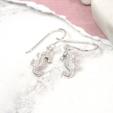 PM Sterling Silver Seahorse Drop Earrings