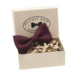 Belfast Bow Co Handmade Irish Linen Bow Tie-Burgundy