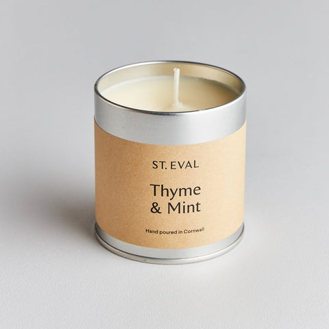 St Eval Scented Tin Candle-Thyme & Mint