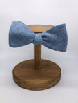 Belfast Bow Co Handmade Irish Linen Bow Tie-Blue Herringbone