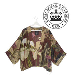One Hundred Stars & Kew RBG Iris Flower Kimono - Burgundy